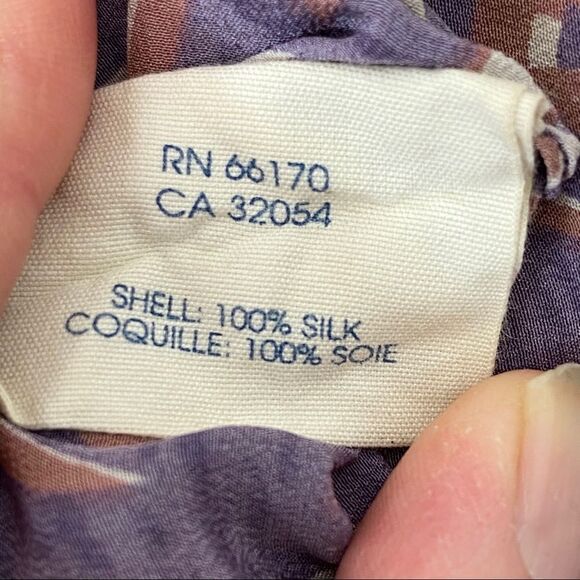 Anthropologie Edme & Estylle purple and filament silk top size 0 - Picture 6 of 6